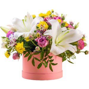 Цветы в коробке «Утренний блеск»