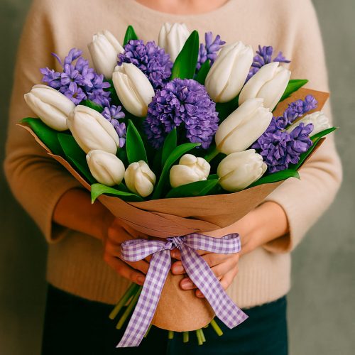 Букет из свежих цветов «Снежный бриз»