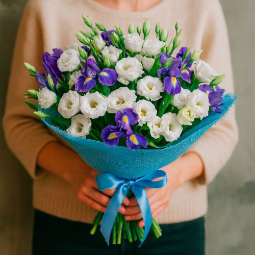 Букет цветов «Фиолетовый поток»